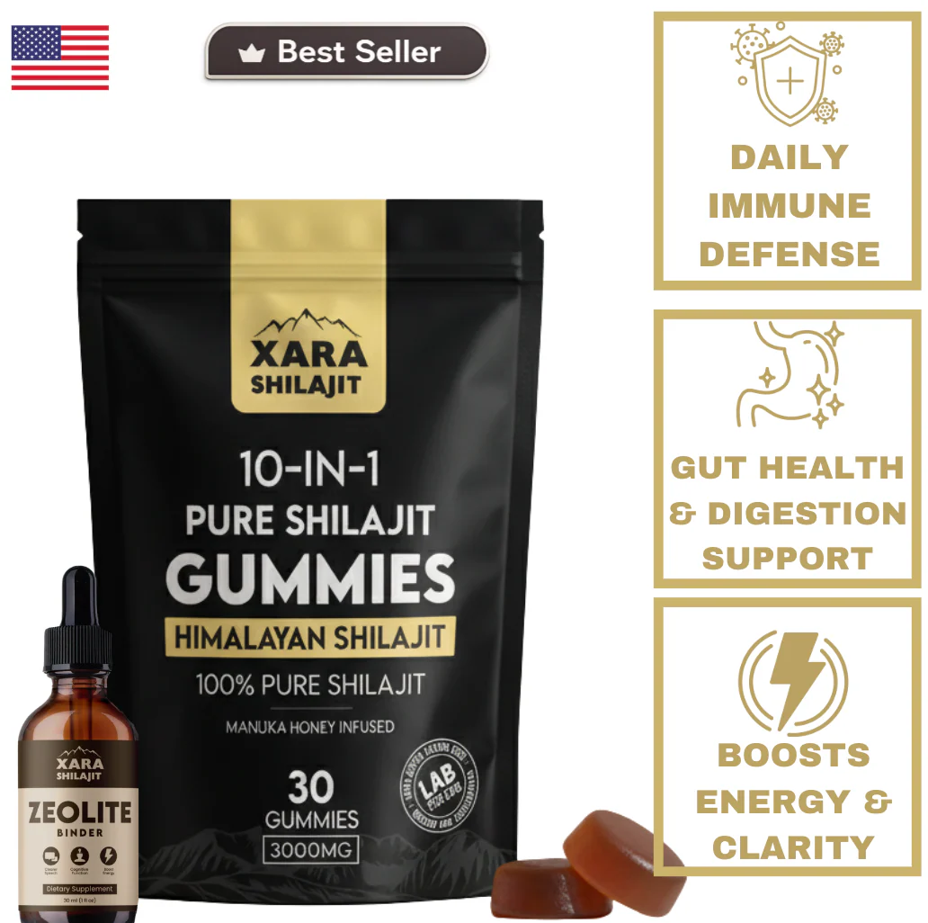 XARA SHILAJIT® 10 in 1 Alpha Gummies + Zeolite Binder Combo - Image 7